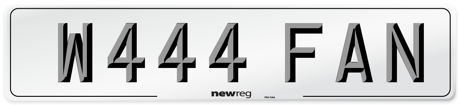 W444 FAN Number Plate from New Reg